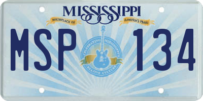 MS license plate MSP134