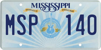 MS license plate MSP140