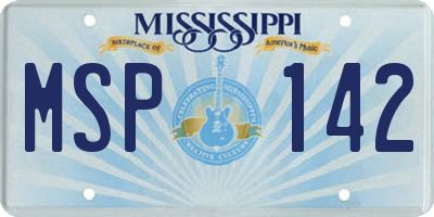 MS license plate MSP142