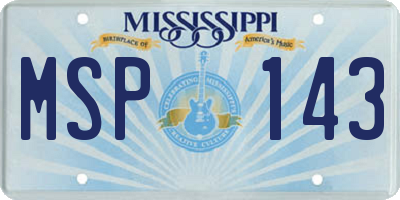 MS license plate MSP143