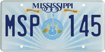MS license plate MSP145