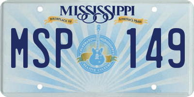 MS license plate MSP149