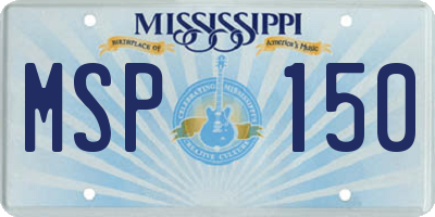 MS license plate MSP150