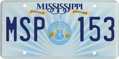 MS license plate MSP153