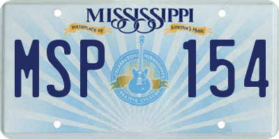 MS license plate MSP154
