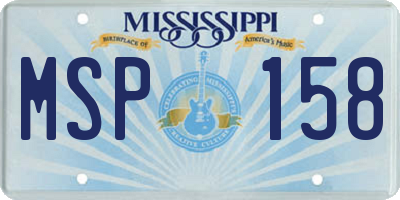 MS license plate MSP158
