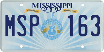 MS license plate MSP163