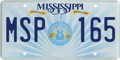 MS license plate MSP165