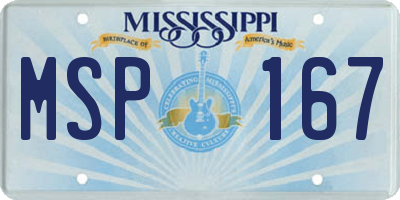 MS license plate MSP167