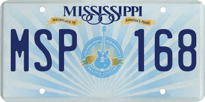 MS license plate MSP168