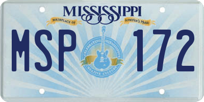 MS license plate MSP172