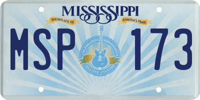 MS license plate MSP173