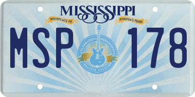 MS license plate MSP178
