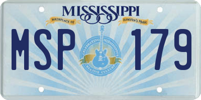 MS license plate MSP179