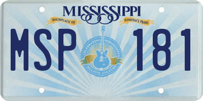 MS license plate MSP181
