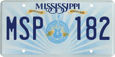 MS license plate MSP182