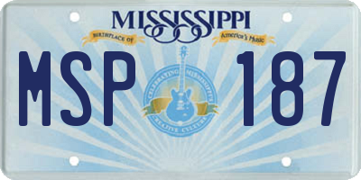 MS license plate MSP187