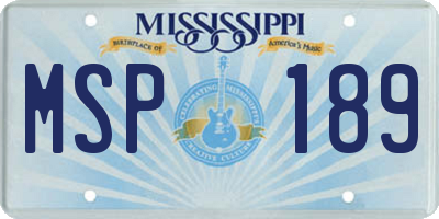 MS license plate MSP189