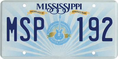 MS license plate MSP192