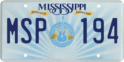 MS license plate MSP194