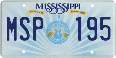 MS license plate MSP195