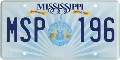 MS license plate MSP196
