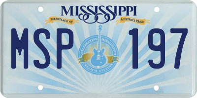 MS license plate MSP197