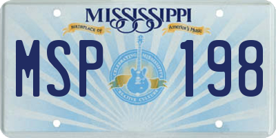 MS license plate MSP198