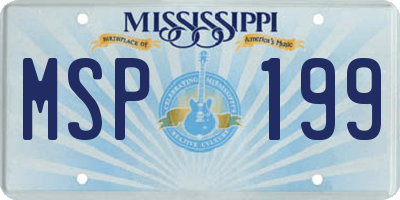 MS license plate MSP199