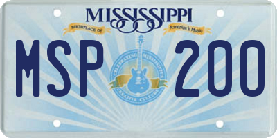 MS license plate MSP200