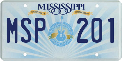 MS license plate MSP201