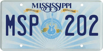 MS license plate MSP202
