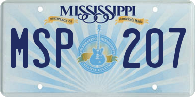 MS license plate MSP207