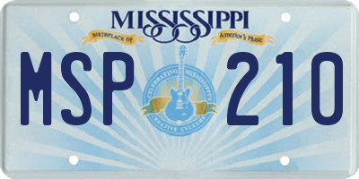 MS license plate MSP210