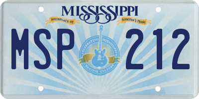 MS license plate MSP212