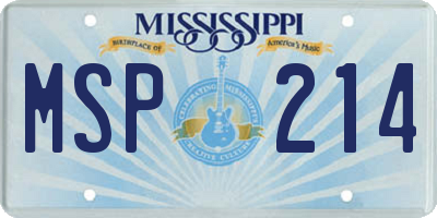 MS license plate MSP214