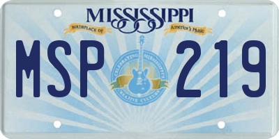 MS license plate MSP219