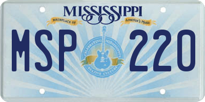 MS license plate MSP220