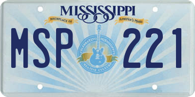 MS license plate MSP221