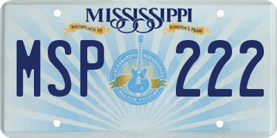 MS license plate MSP222