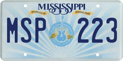 MS license plate MSP223
