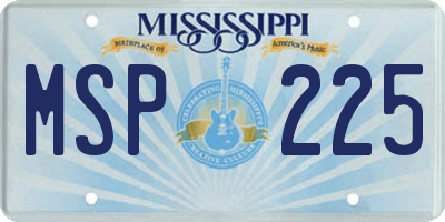 MS license plate MSP225