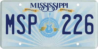 MS license plate MSP226