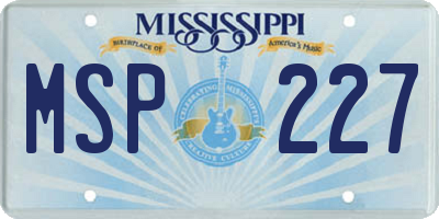 MS license plate MSP227