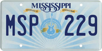 MS license plate MSP229