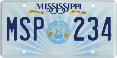 MS license plate MSP234