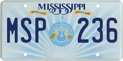 MS license plate MSP236