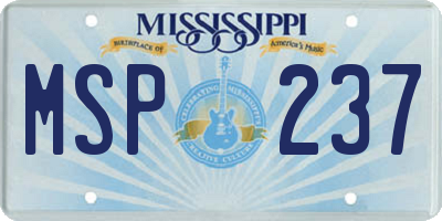 MS license plate MSP237