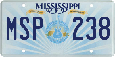 MS license plate MSP238