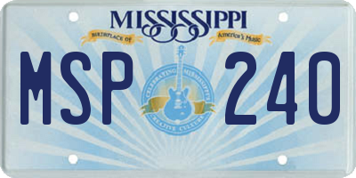 MS license plate MSP240